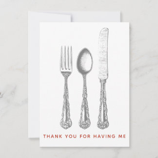 Thank You for having me for dinner card
