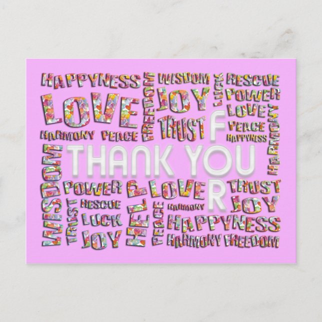 Thank You For ... Hearts | lightpink Postcard (Front)