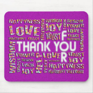 Thank You For ... Hearts   magenta splatter Mouse Mat
