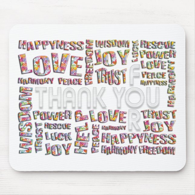 Thank You For ... Hearts | make your own backgr. Mouse Mat (Front)