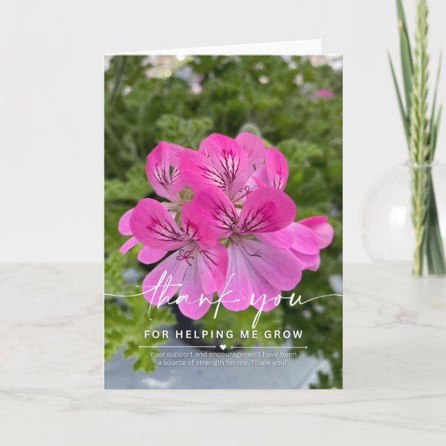 Thank you for helping me grow card (Front)