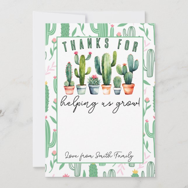 Thank you for helping me grow card holder teacher (Front)