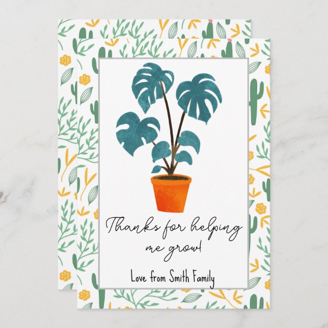 Thank you for helping me grow card holder voucher (Front/Back)