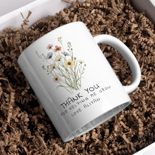 Thank You for Helping Me Grow Floral Teacher  Coffee Mug