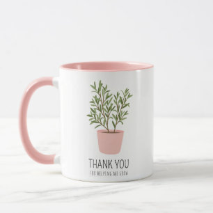 Thank you for helping me grow, modern trendy pink mug