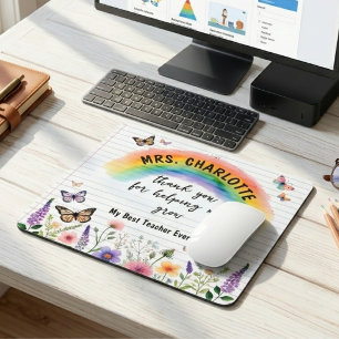 Thank You for Helping Me Grow Rainbow Teacher Mouse Mat
