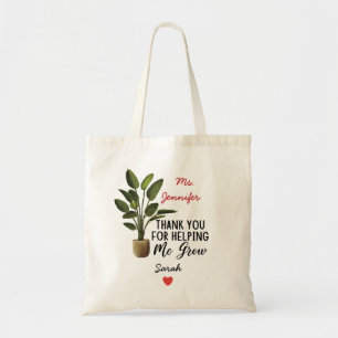 Thank You for Helping Me Grow Teacher Appreciation Tote Bag