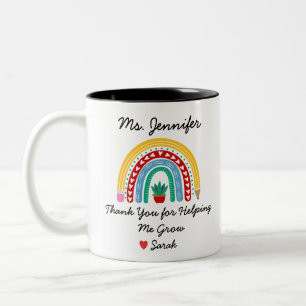 Thank You for Helping Me Grow Teacher Appreciation Two-Tone Coffee Mug