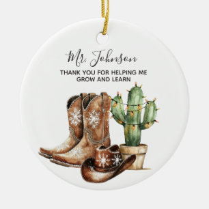 Thank You for Helping Me Grow Teacher Ceramic Gift Tree Decoration