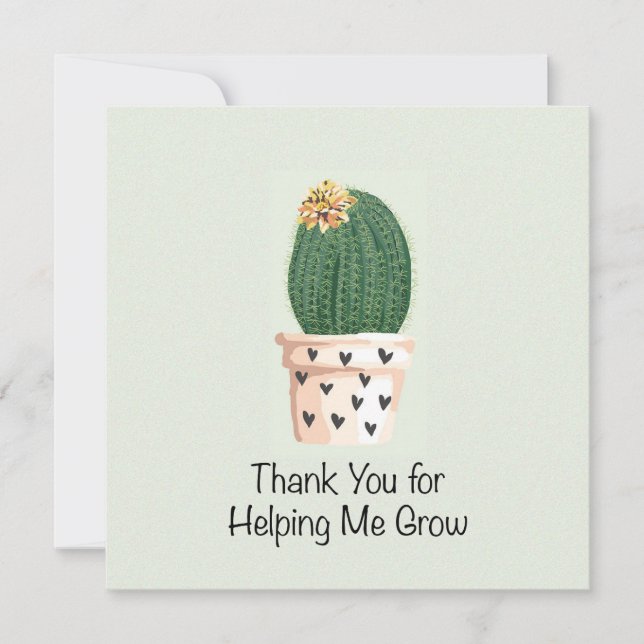 Thank You for Helping Me Grow, Teacher Gift Card (Front)