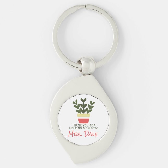 Thank You For Helping Me Grow | Teacher  Key Ring (Front)