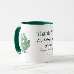 Thank You for Helping Me Grow Watercolor Plant Mug