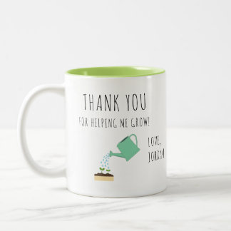 Thank you for Helping me Grow Watering Can Two-Tone Coffee Mug