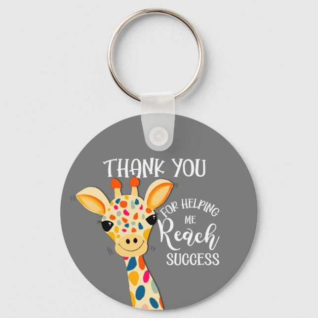 thank you for helping me reach success giraffe  ce key ring (Front)
