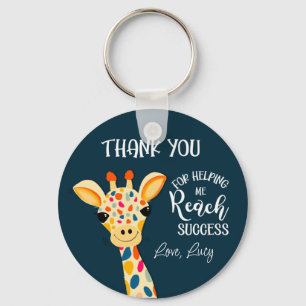 thank you for helping me reach success giraffe key ring
