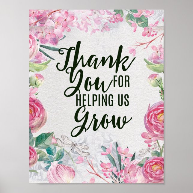 Thank you for helping us grow teacher gift poster (Front)