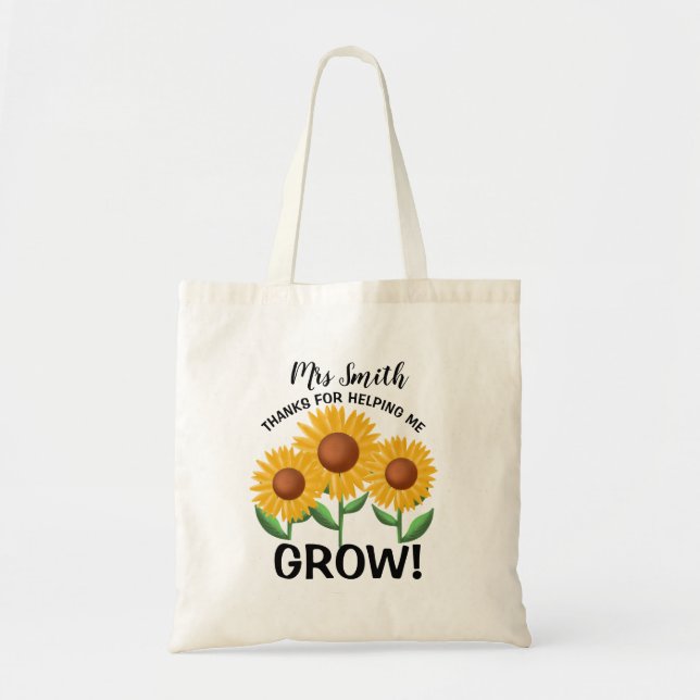Thank you for helping us grow Yellow sunflower Tote Bag (Front)
