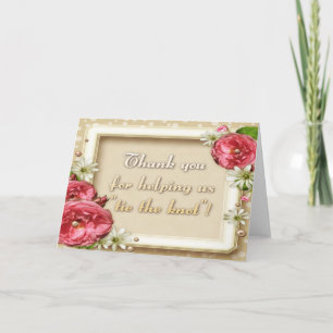 "Thank you for helping us tie the knot!" Card