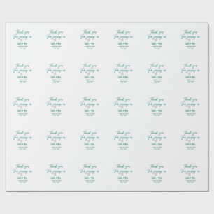 thank you for joining us name green couple heart  wrapping paper