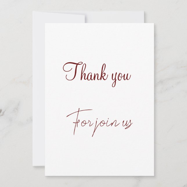 Thank you for joining us wedding sign holiday card (Front)