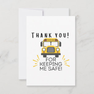 Thank you for keeping me safe school bus driver card