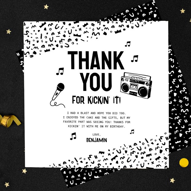 Thank You For Kicking It With Me 90s Hip Hop Card (Creator Uploaded)
