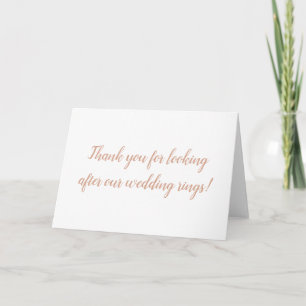 Thank you for looking after our wedding rings card