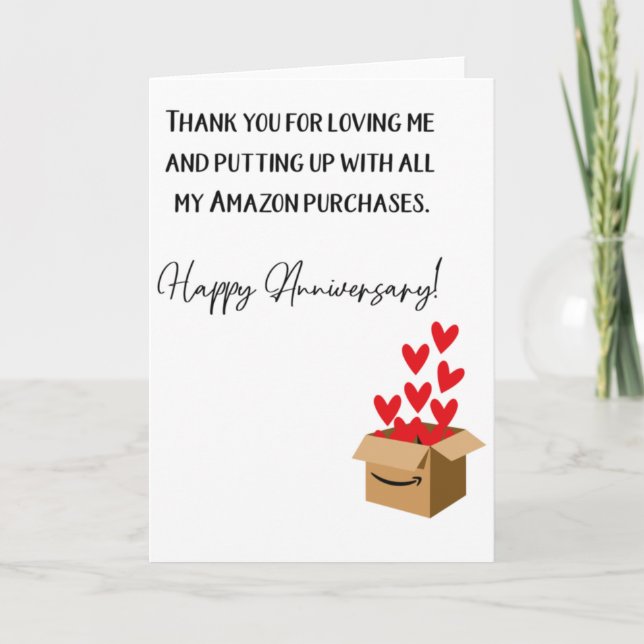 Thank You For Loving Me Humour Anniversary Card (Front)