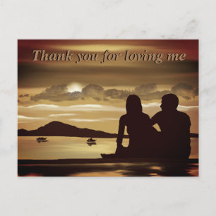 Thank you for loving me postcard