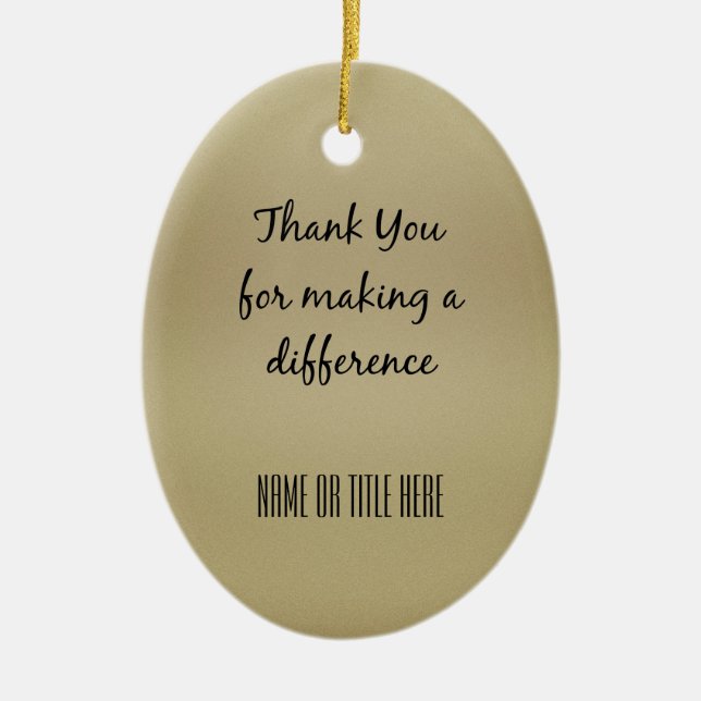 Thank you for Making a Difference Ceramic Tree Decoration (Front)