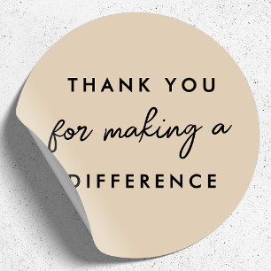 Thank you for Making a Difference  Classic Round Sticker