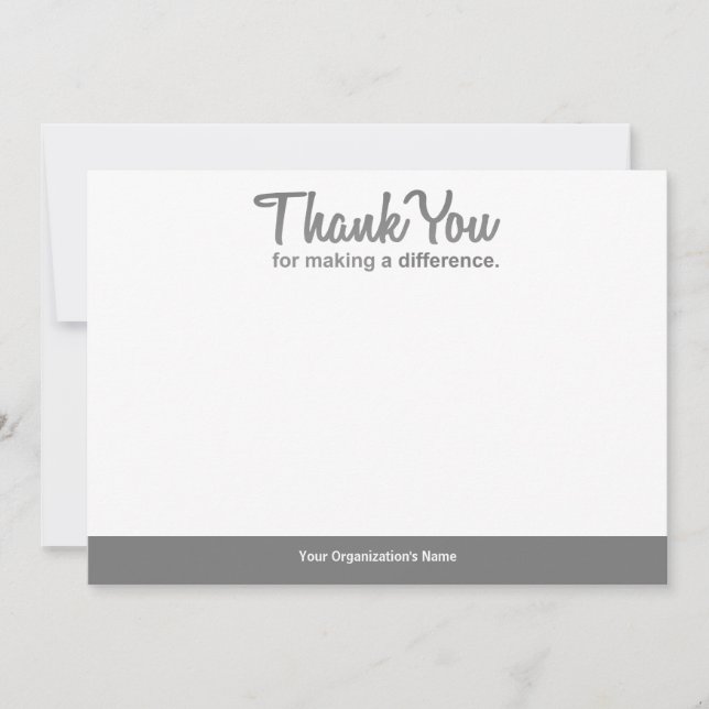 "Thank you for making a difference" notecard (Front)