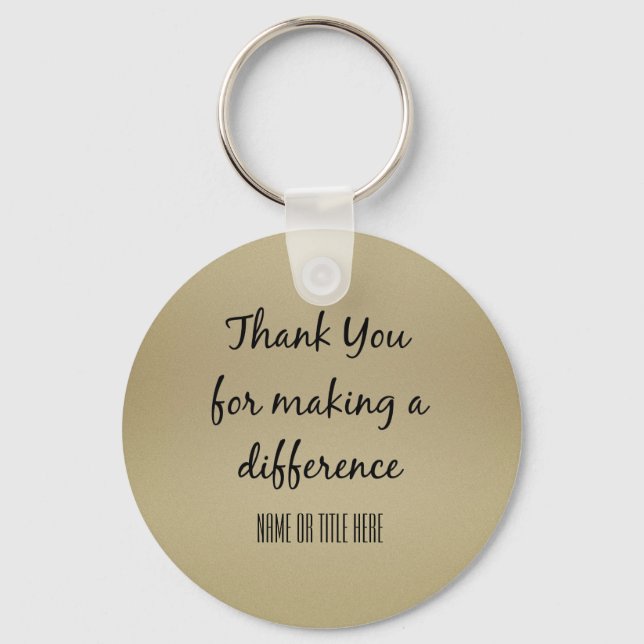 Thank You for Making a Difference Personalised Key Ring (Front)