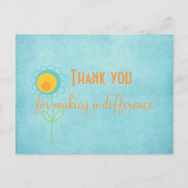 Thank you for Making a Difference Quote Card (Front)