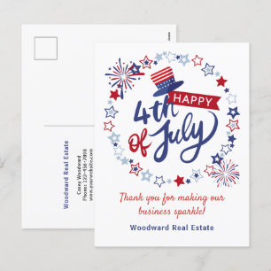 Thank You for Making Business Sparkle 4th of July Holiday Postcard