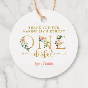 Thank You For Making My Birthday Onederful Girl  C Favour Tags