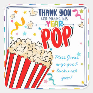 thank you for making this year pop class leaving square sticker