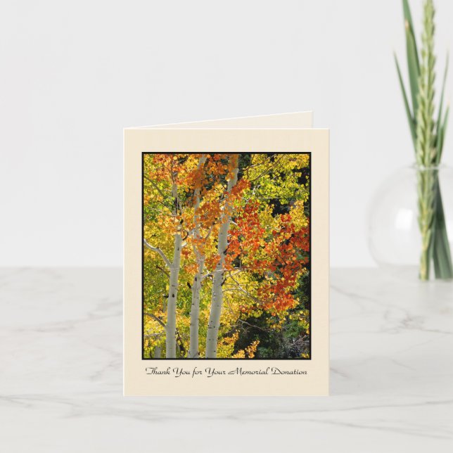 Thank You for Memorial Donation, Three Aspens Card (Front)