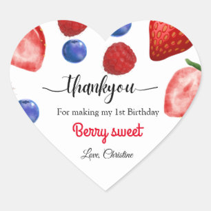 Thank you for my 1st Berry Christmas, berry themes Heart Sticker