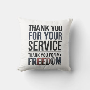 Thank You For My Freedom Patriotic Veteran Shirt_1 Cushion