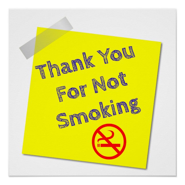 thank you for not smoking poster (Front)