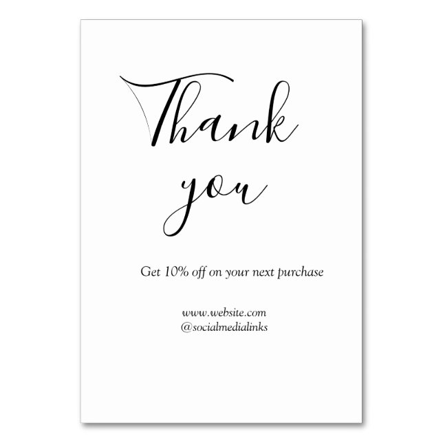 Thank you for order discount code website social b (Front)