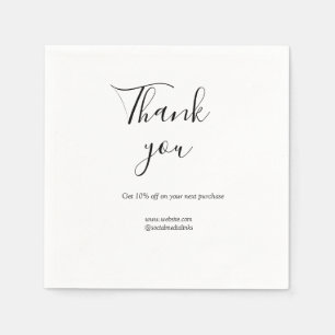 Thank you for order discount code website social b napkin