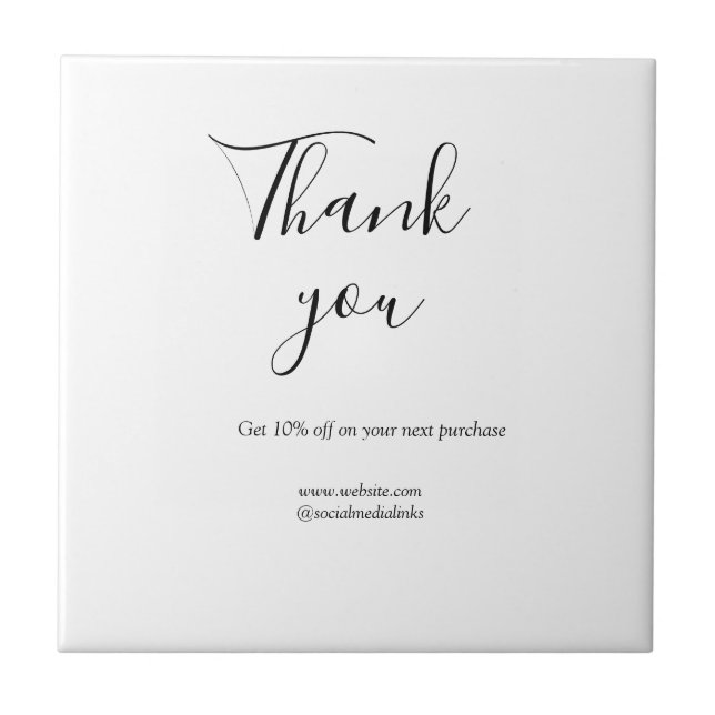 Thank you for order discount code website social b tile (Front)