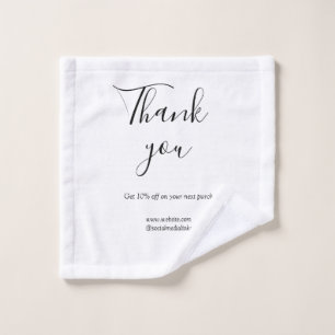 Thank you for order discount code website social b wash cloth