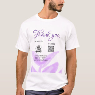 Thank you for order scan QR purple leaves logo web T-Shirt