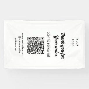 Thank you for order scan Review us business logo Banner