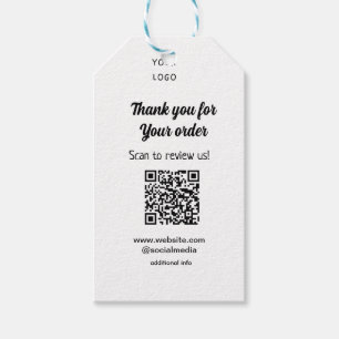 Thank you for order scan Review us business logo Gift Tags