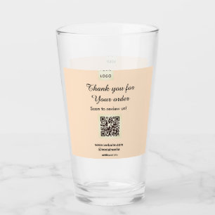Thank you for order scan Review us business logo Glass