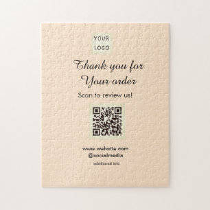 Thank you for order scan Review us business logo Jigsaw Puzzle
